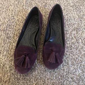 Born Women's Suede Tassel Loafers - Dark Purple